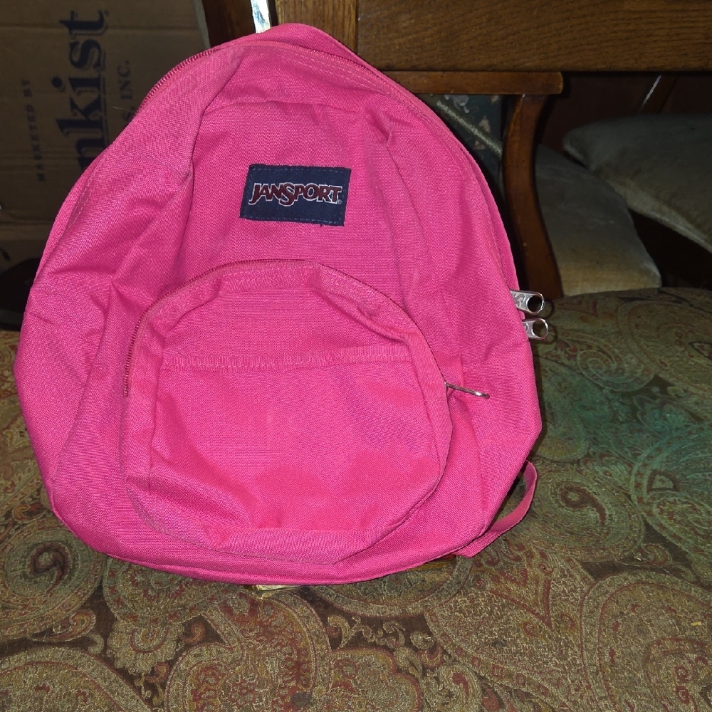Jansport Mini Backpack Hot Pink Nylon GUC w/adjustable straps